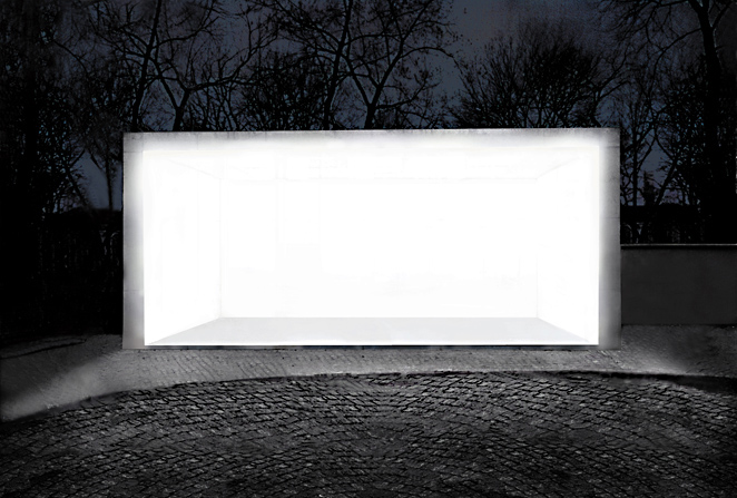 Gunda Foerster, CHARACTERS, spotlights, project for a glass cube | concept, 2002 (with Stephan Hoehne, architect, BDA)_1