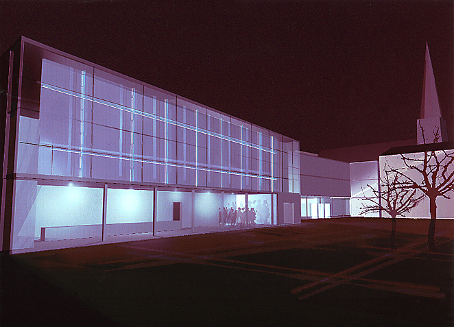 Gunda Foerster, FAÇADE (showcase) new building Museum for Contemporary Art, Hagen | concept, 2001 – with Caroline Raspé, architect