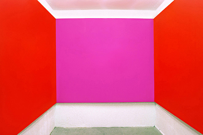 Gunda Foerster, ROT (Rot-Pink-Rot), dreiteilig, je 193 x 226 x 5,6 cm | Öl / Nessel, 1994
